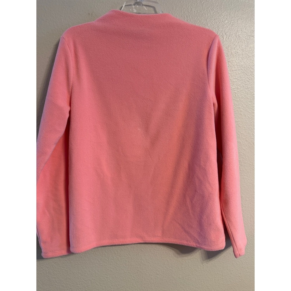 Talbots Womens Pink Fleece Mock Neck Pullover Long Sleeve Top Size Medium - Picture 4 of 4
